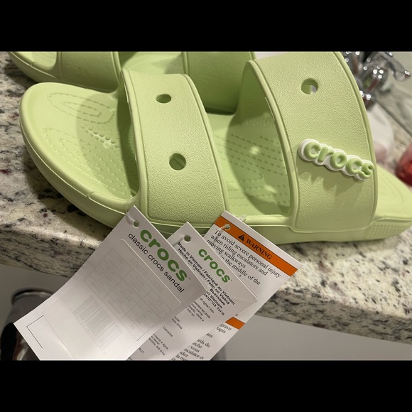 Green Crocs Slides - Picture 2 of 3